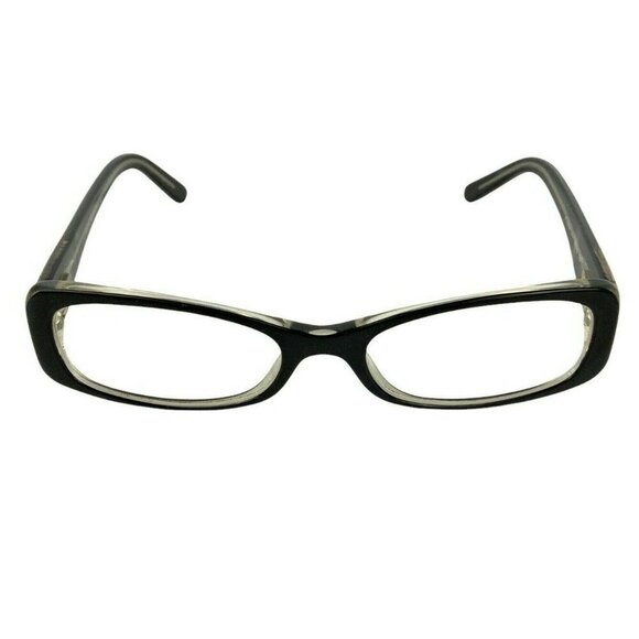 Ralph Lauren Eyeglass Frames 48-16-135 Black & Clear Acetate Rectangular Italy - Picture 3 of 10